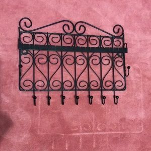 Black Wall-Hanging Jewelry Organizer for Earrings, Necklaces, and Bracelets